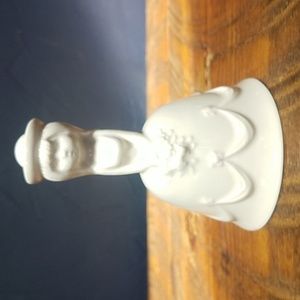 Goebel Flower Girl Bride White Bell Ceramic Porcelain Figurine Bell 1960s